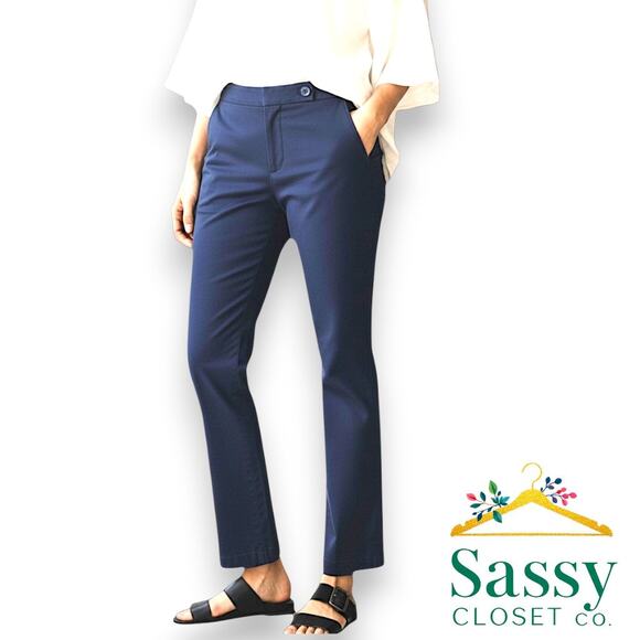 Lauren Ralph Lauren Pants - LAUREN RALPH LAUREN Navy Adelle Pants 10 Stretch Straight Leg Trouser EUC